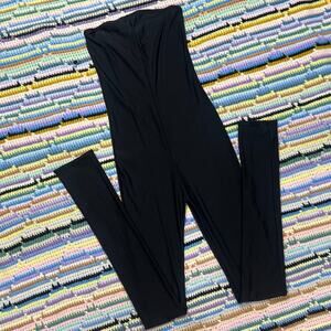 80s Black Strapless Jumpsuit